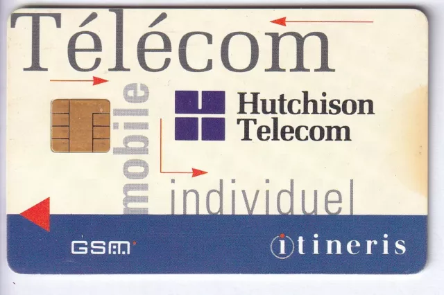 Telecarte Gsm Sim Collector .. France Itineris Hutchinson Telecom +N° Chip/Puce