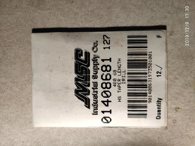 20 PCS #68 Wire Gauge Black-Oxide HSS Drill Bit, 1-7/8" Length
