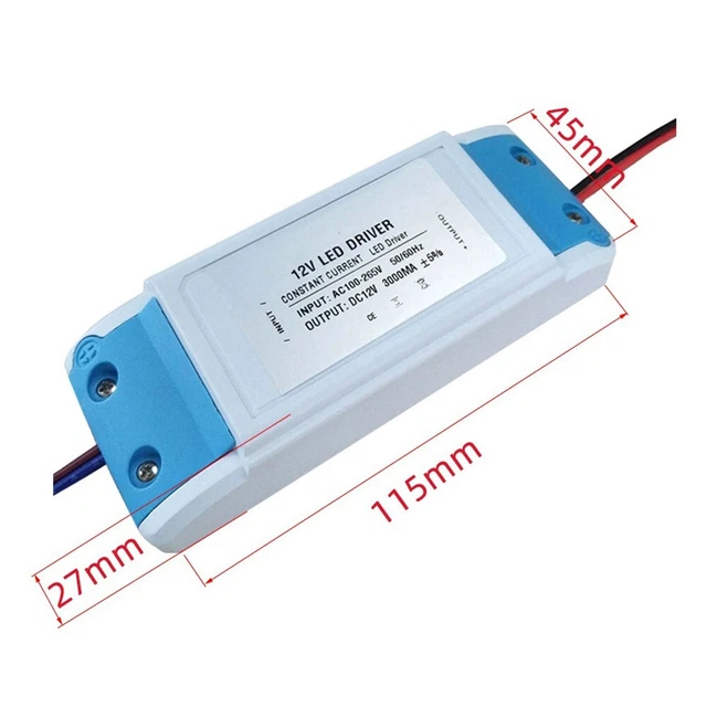 Alimentatore LED Drive Transformer Tensione Avvitatore 50/60Hz Dc 12V3A Durevole IP44