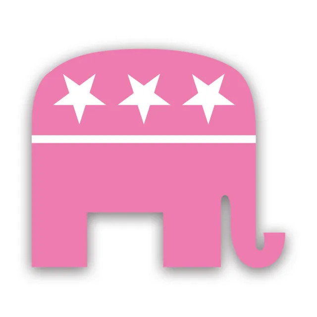 Pink GOP Republican Elephant Sticker Decal - Weatherproof - grand old party