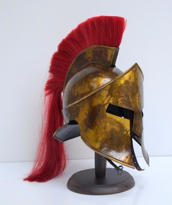 Trojan Halloween Médiévale Armure Troy Grec Achille Trojan Casque Rouge Plume 