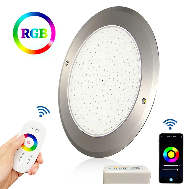 54W 12V SWIMMING Pool Light Ultra Thin IP68 Waterproof LED RGB ...