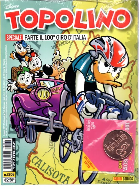 TOPOLINO -3206  CICLISMO - 100°  GIRO D' ITALIA- gadget - NUOVO BLISTERATO