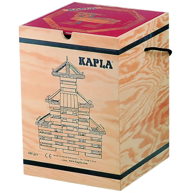 KAPLA Wooden Construction Set - 280 Building Planks in a Chest with Art Book ...