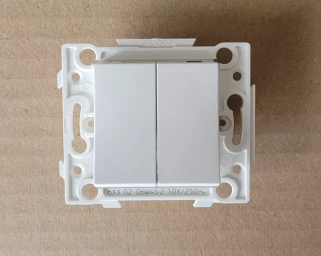 1 Double Interrupteur Va et Vient - 10A - BLANC - ESPACE LUMIERE - ARNOULD 60102