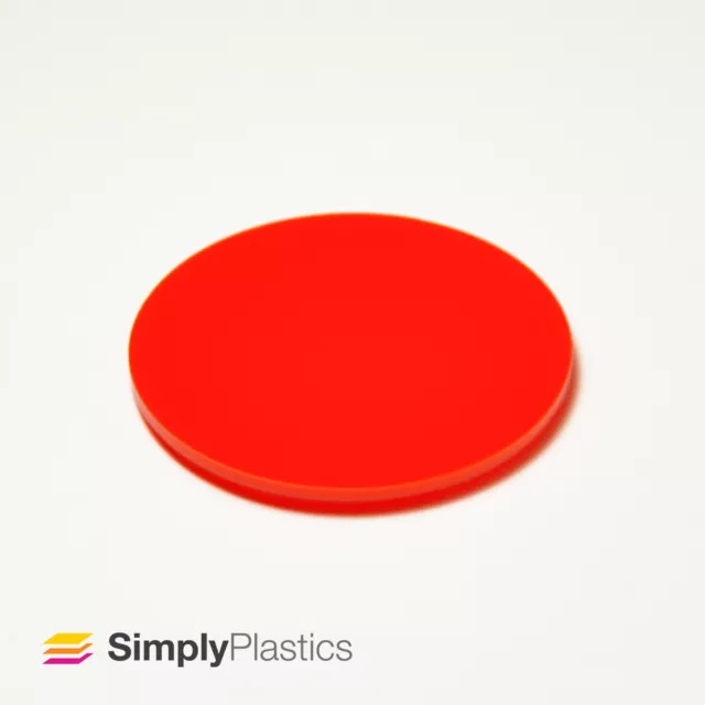 Perspex® Laser Cut Red 440 Acrylic Plastic Disc / Various metric diameters