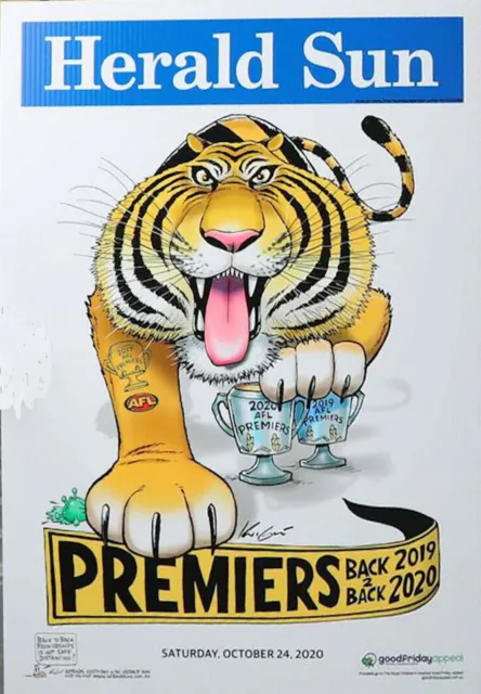 2020 Richmond Premiers Poster IN STOCK Herald Knight Tigers Premiership