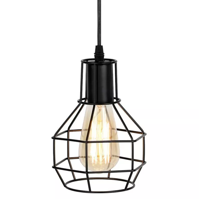 Vintage Ceiling Pendant Light Industrial Metal Light Cage LED Hanging Retro Lamp