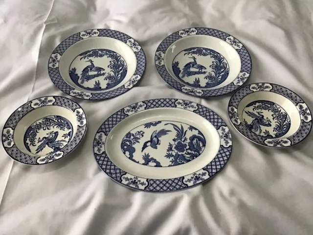 Yuan Wood And Sons 5 Piece Set Oval Plate Dishes Large&Small Size