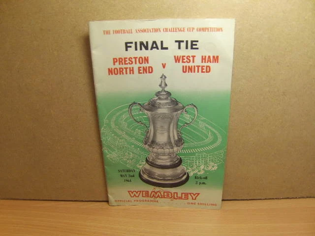 FA Cup Finalprogramm 1964 - Preston North End gegen West Ham United