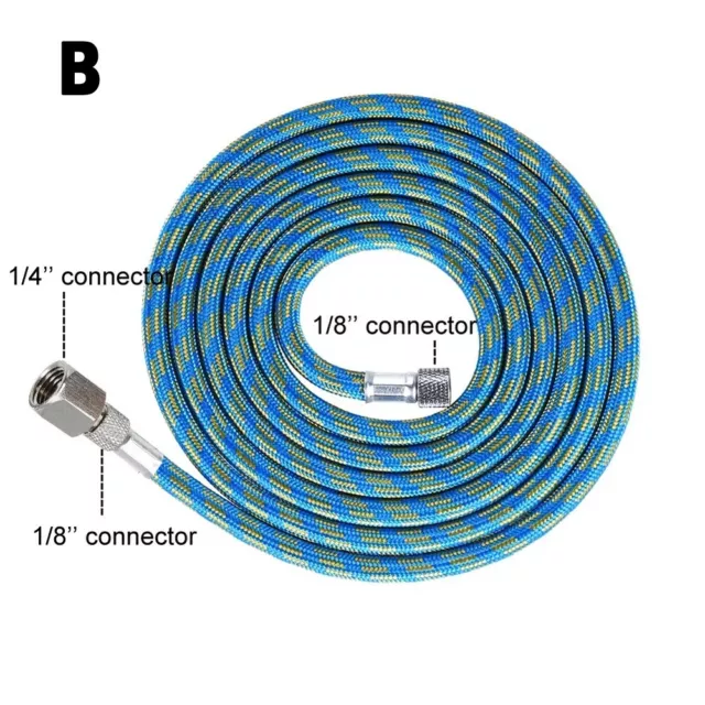 Airbrush Hose Nylon Braided Air Hose Blue Connect To Hose 1/8 Inch BSP Adaptor