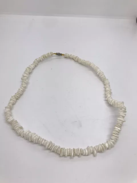 Genuine Clam Chip Puka Shell Necklace Twist Barrel Lock Unisex Men Women EUC