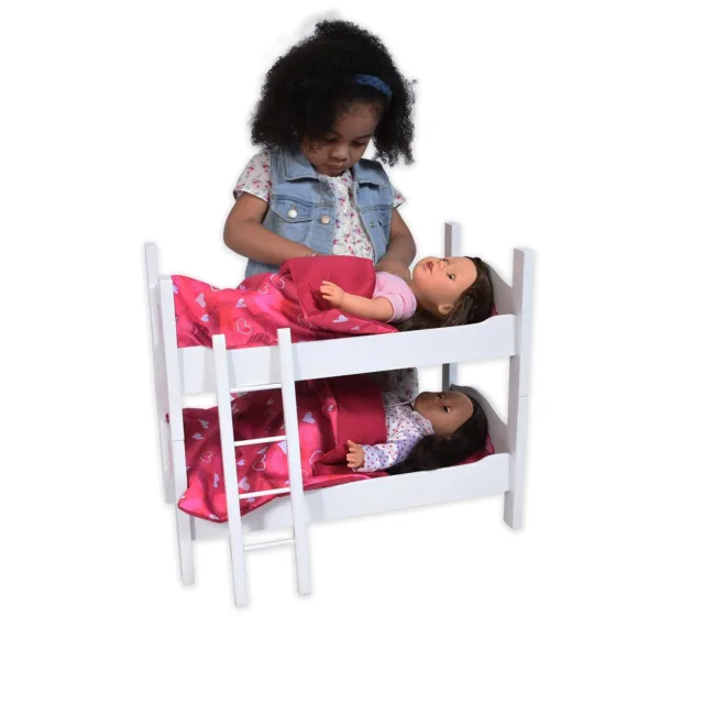 The New York Doll Collection Bunk Bed, White (HT022) Fits 18" Dolls,