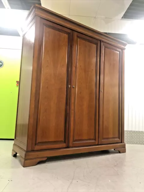 Willis and Gambier style Louis Philippe style cherry  3 door armoire with mirror