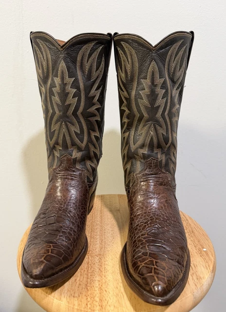 Turtle Shell Boots JUSTIN MEN’S VTG Turtle Cowboy Boots Safari Caguama Sz 9 D £419.88 ...