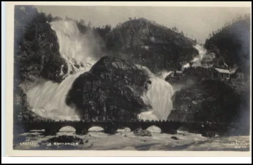 Norwegen Norge ~1926 Waterfall Laatefos Hardanger AK