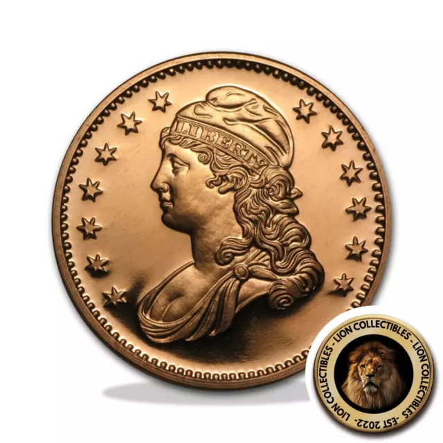 1oz .999 Fine Copper Capped Bust Liberty Collectors Ounce Bullion ROUND USA