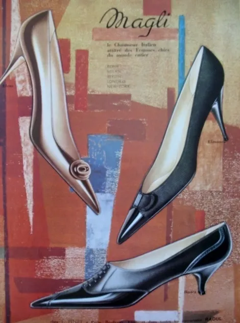 Publicite De Presse Magli Bianca Elena Eleonor Chaussure Femme Italie Ad 1960