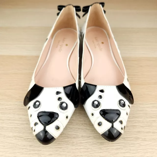 Kate Spade Elena Dalmatian Ballet Flat, white/black Size 5M