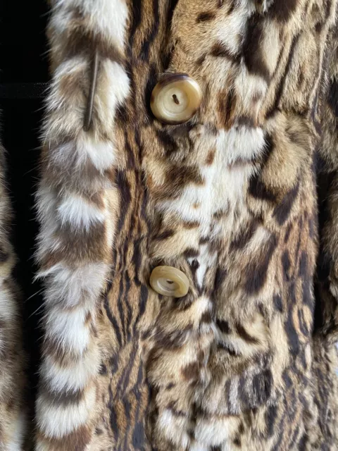 VINTAGE LEOPARD PRINT 100% Real Fur Coat With Collar Saks Fifth Avenue ...