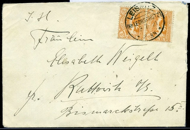 453203) DR Oberschlesien Nr. 20 (Paar) a. Blg aus Leisnitz, Kr. Leobschütz 1921