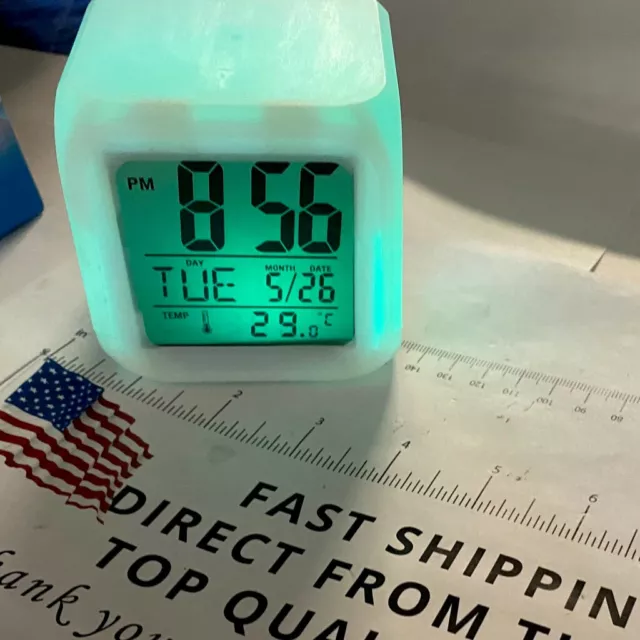 Color-changing alarm clock with temperature display relaxing portable good gift!