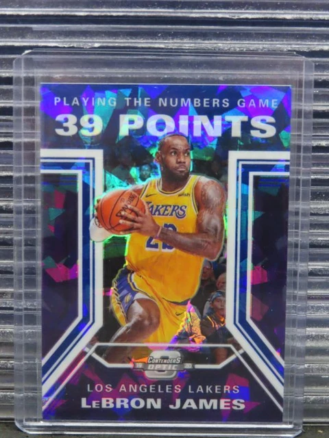 2019-20 COntenders Optic Lebron James Blue Cracked Ice Prizm Numbers Game #16