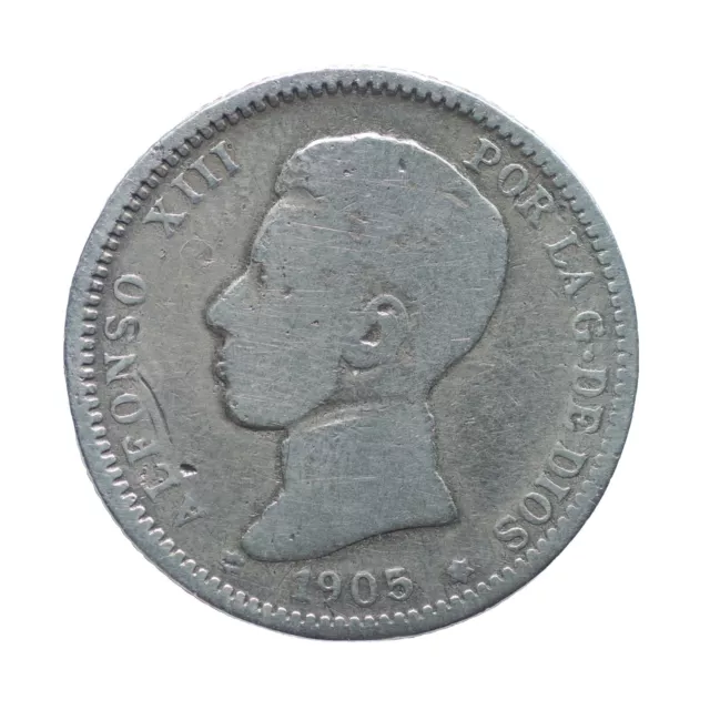 Escasa Una Peseta 1905 Alfonso Xiii