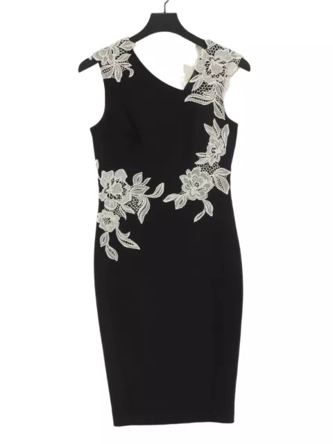 Karen Millen Women's Midi Dress UK 10 Black Polyester with Elastane A-Line