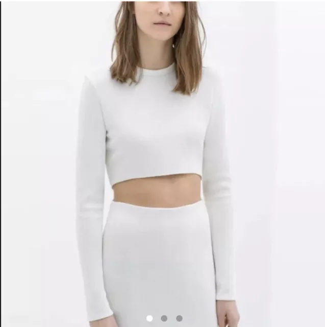 HAUT EN TRICOT recadre femme Zara edition limitee Ecru taille moyenne EUR 14 21 PicClick FR