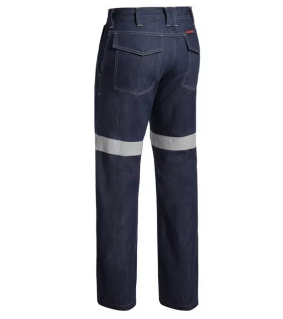 Bisley FR Denim Reflective jeans Flame Resistant BP8091T Men's 82R Blue PPE2 NWT