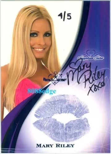 2008 Benchwarmer Ss Kiss Blue Foil Auto:mary Riley #4/5 Autograph