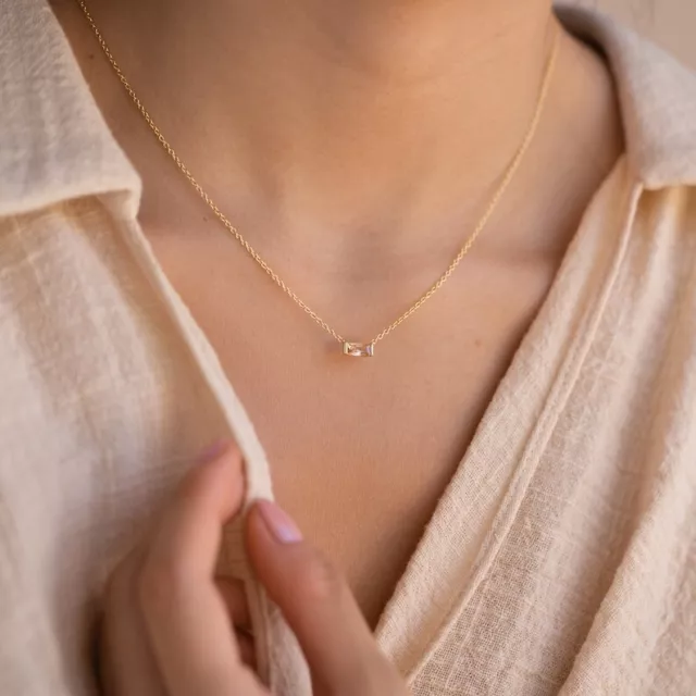 Schöne Edelstein Halskette Damen Geburtsstein Halskette • Geschenk für Freundin 2