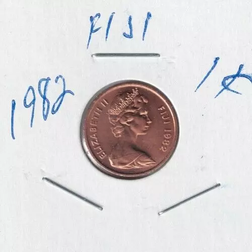 1982 Fiji Uncirculated QEII & Rice Plant One Cent coin!