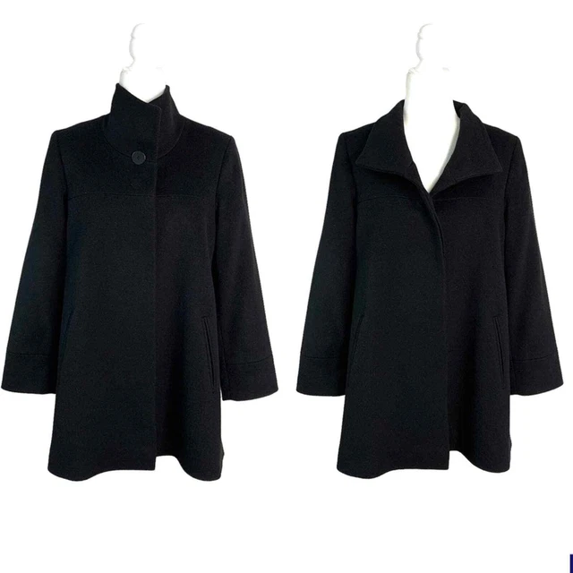 Vtg Fleurette Loro Piana 100% Wool Coat Size 10P Petite Black A-Line Classic EUC Vtg Fleurette Loro Piana 100% Wool Coat Size 10P Petite Black A-Line Classic EUC