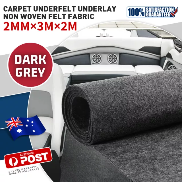 2mx3m Dark Grey Carpet Underlay Underfelt Boat Car Marine Yacht Re-Upholstery