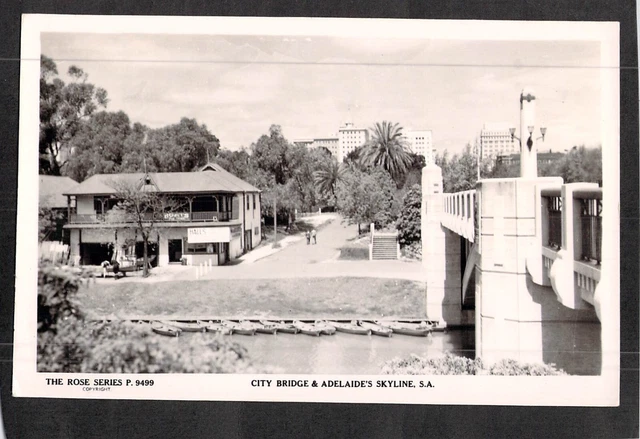 C3960 Australia SA Adelaide City from Torrens Bridge #9382 vintage Rose Series p