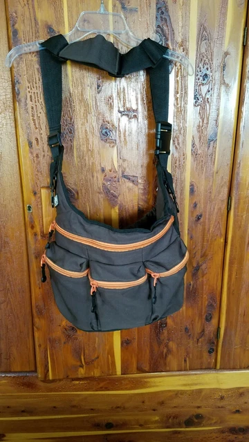 Diaper Dude Messenger Diaper Bag for Dads, Brown and Orange Zippers Baby Bag