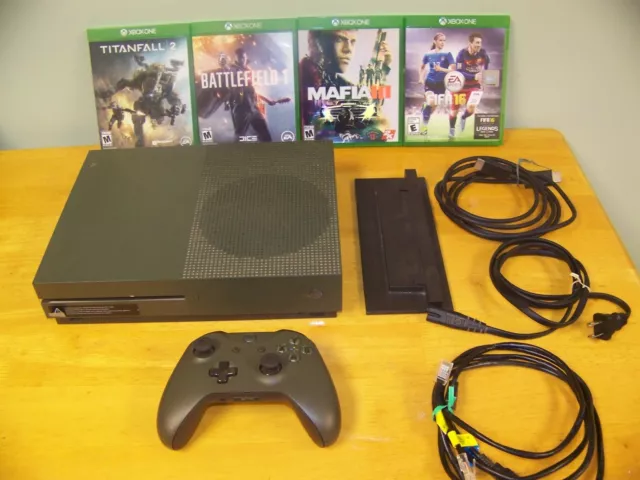 Microsoft Xbox One S 1TB Gaming Console Only Green Battlefield 1 Special Edition