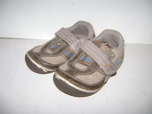 STRIDE RITE DALTON TODDLER BOYS SHOES SNEAKERS size 4 M BROWN BEIGE LEATHER