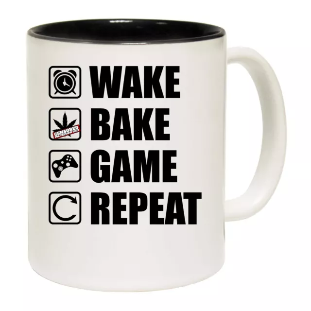 Wake Bake Game Repeat Gamer Games - Funny Novelty Coffee Mugs Mug