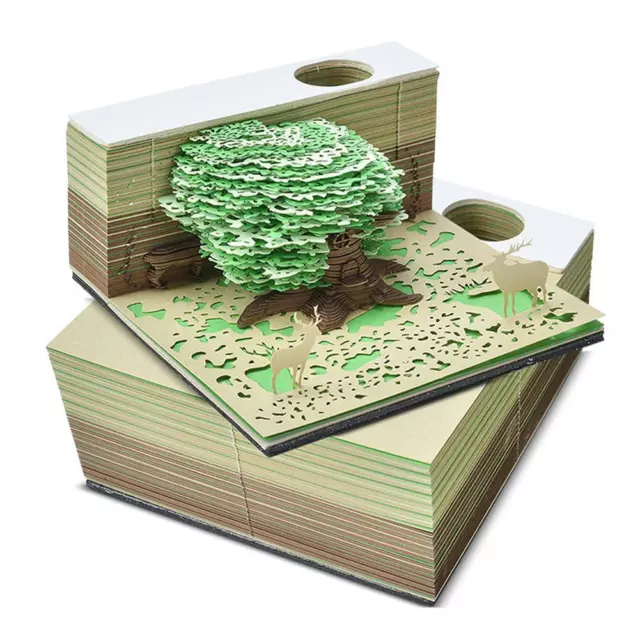 BLOCK 3D ART Notepad Calendario 3D 2024 Tree House Memo Pad
