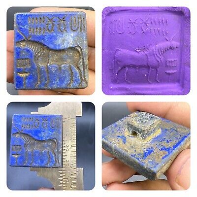 Induss Valley Civilization Very Ancient Old Lapiz Lazuli Stamp Bead
