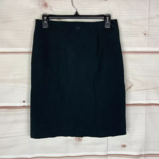J.Jill Ponte Knit Pencil Skirt Womens XS Pull On Black Elastic Waist Stretch