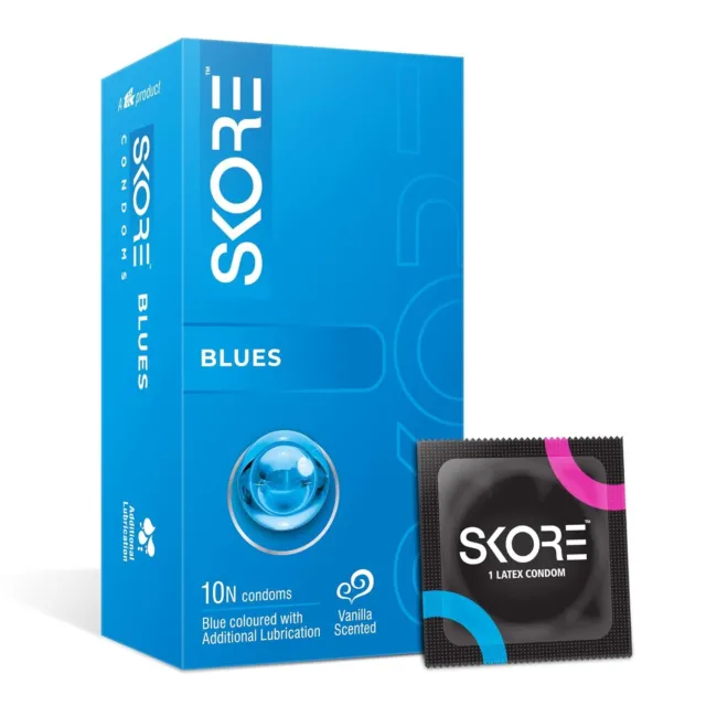 Skore Blue Condoms - 10 Count (Pack of 1)