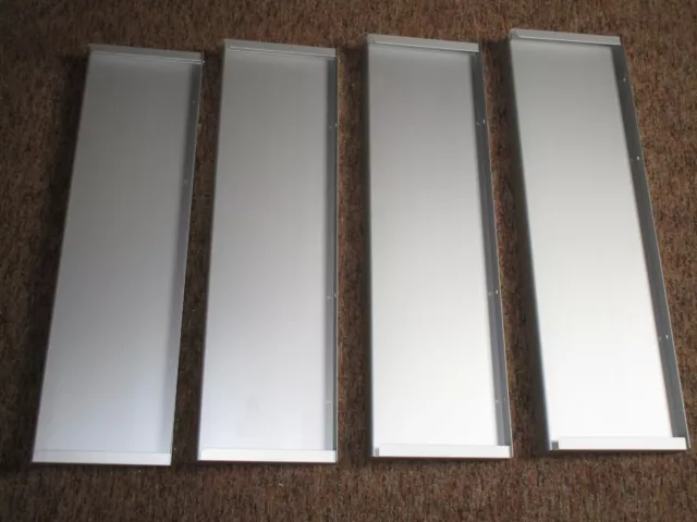 4 uds alféizar de ventana de aluminio exterior plata anodizada con cierre de yeso de aluminio 70 cm de ancho