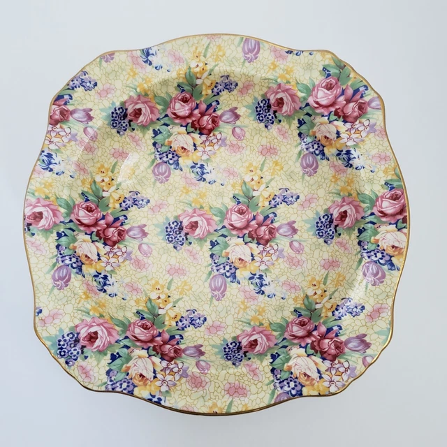 4 Royal Winton Grimwades Welbeck Bowls 7" Cereal Salad Soup Chintz Yellow 1995 9