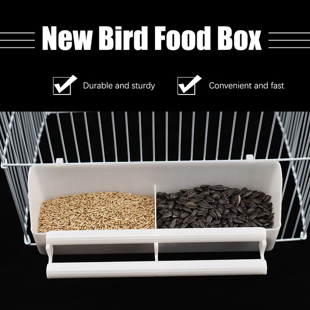 Ciotola da appendere all'acqua Parrot Birds parrocchetto scatola di alimentazione bianca plastica contatti alimentari K^