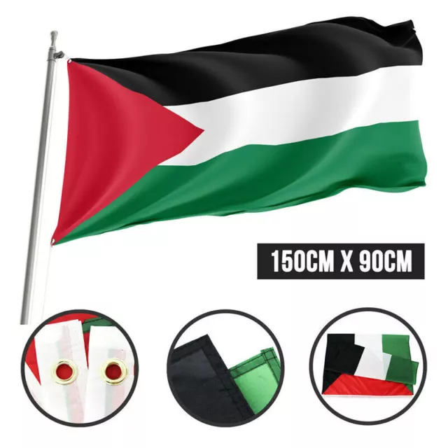 Palestine Palestinian Flag 5Ft X 3Ft Eyelets Fast Despatch Premium Polyester