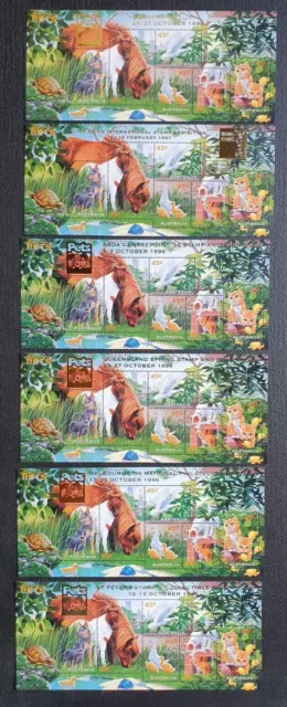 Australian Stamp Mini Sheet Overprint Pets Collection of 7 Sheets